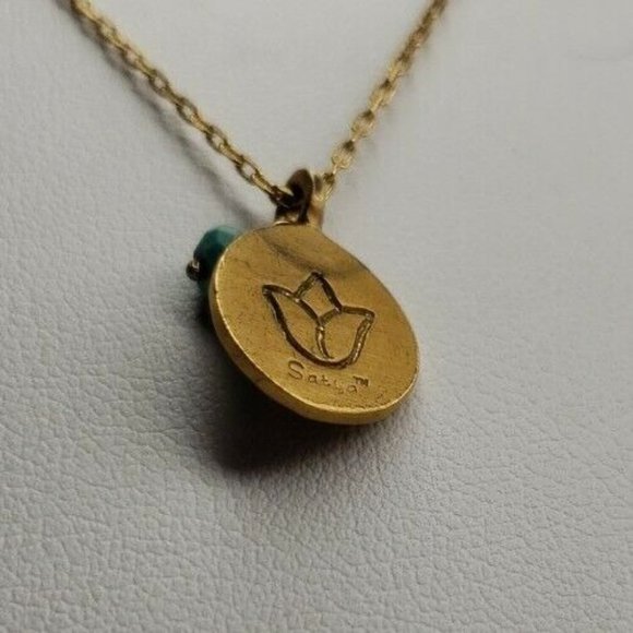 Necklace Gold Plated Satya Pendant 18" - Picture 8 of 12